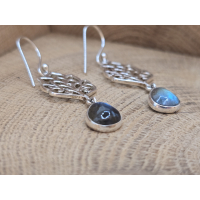 Echt zilveren oorbellen met Labradoriet 